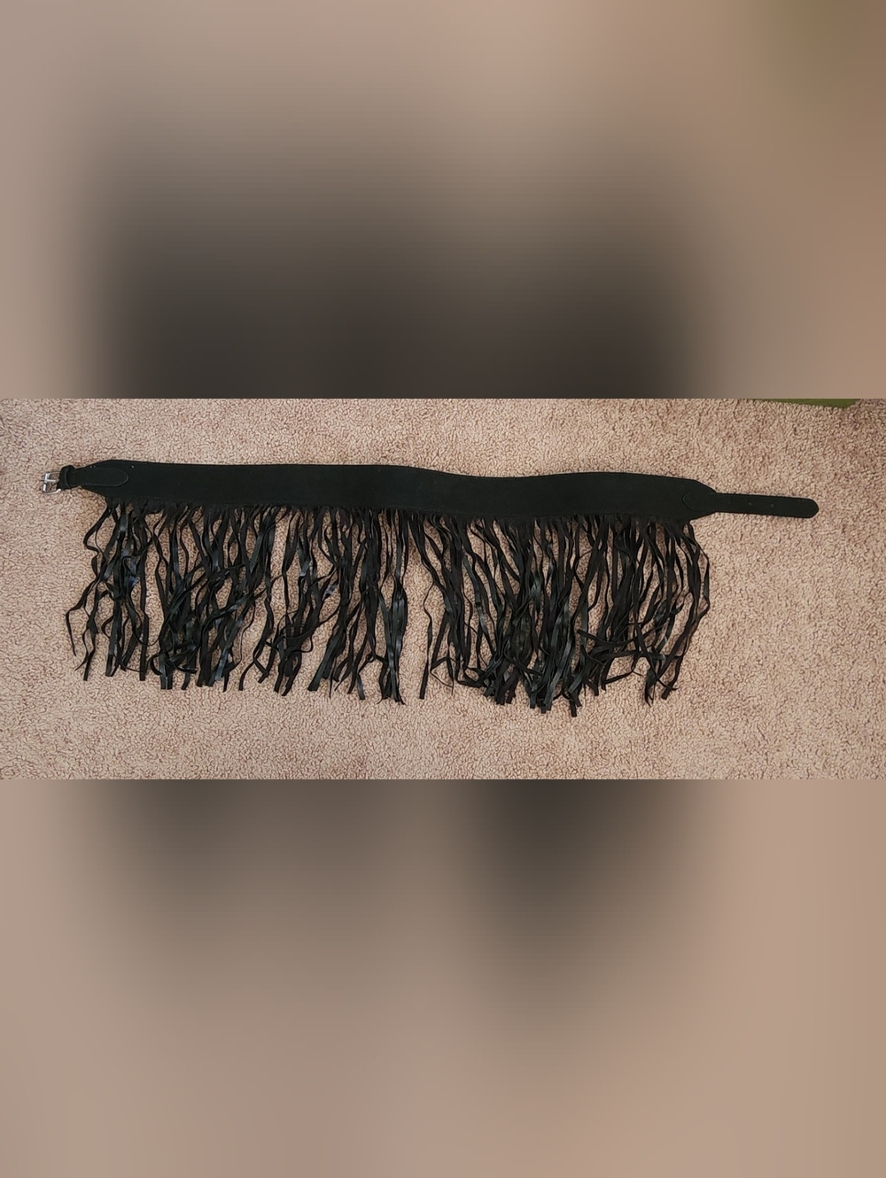 Express Black Fringe Waist belt